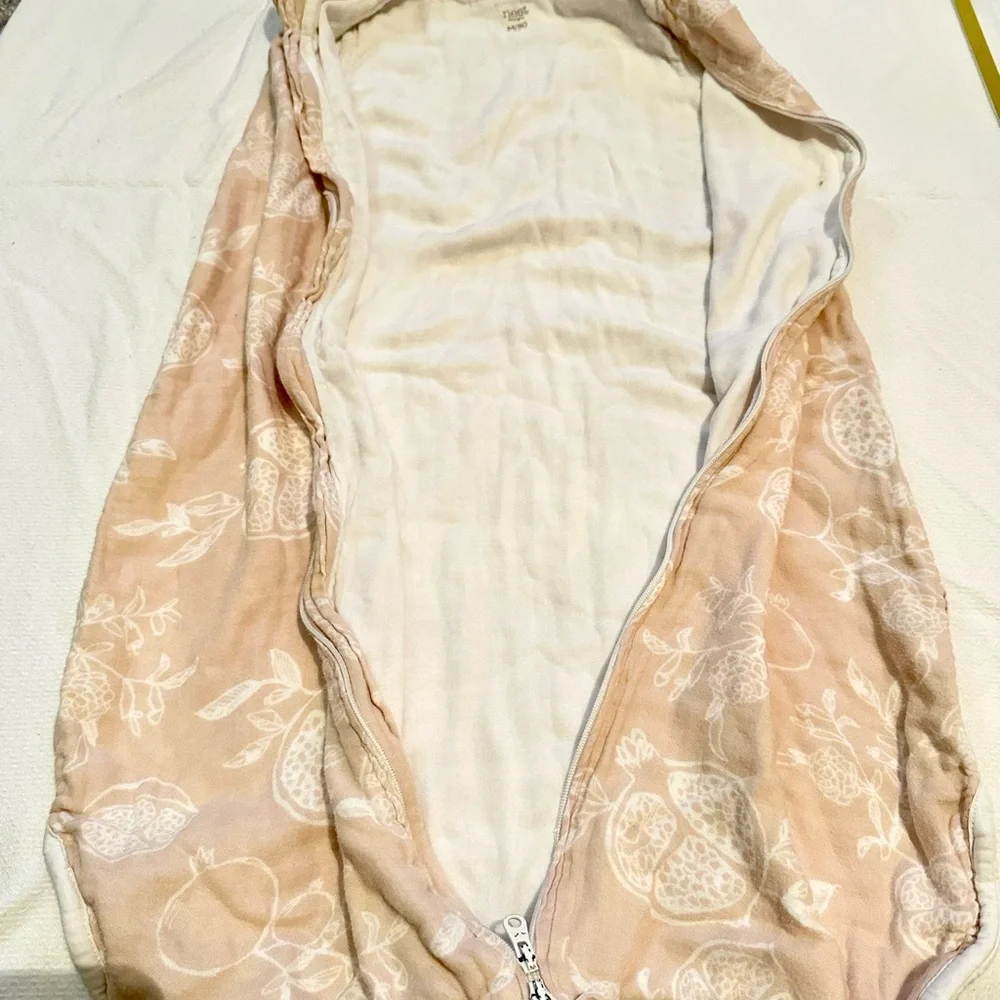 Nest Designs - 0.6 TOG Muslin Bamboo Pima Sleeveless Sleep Bag Sack, Pomegranate